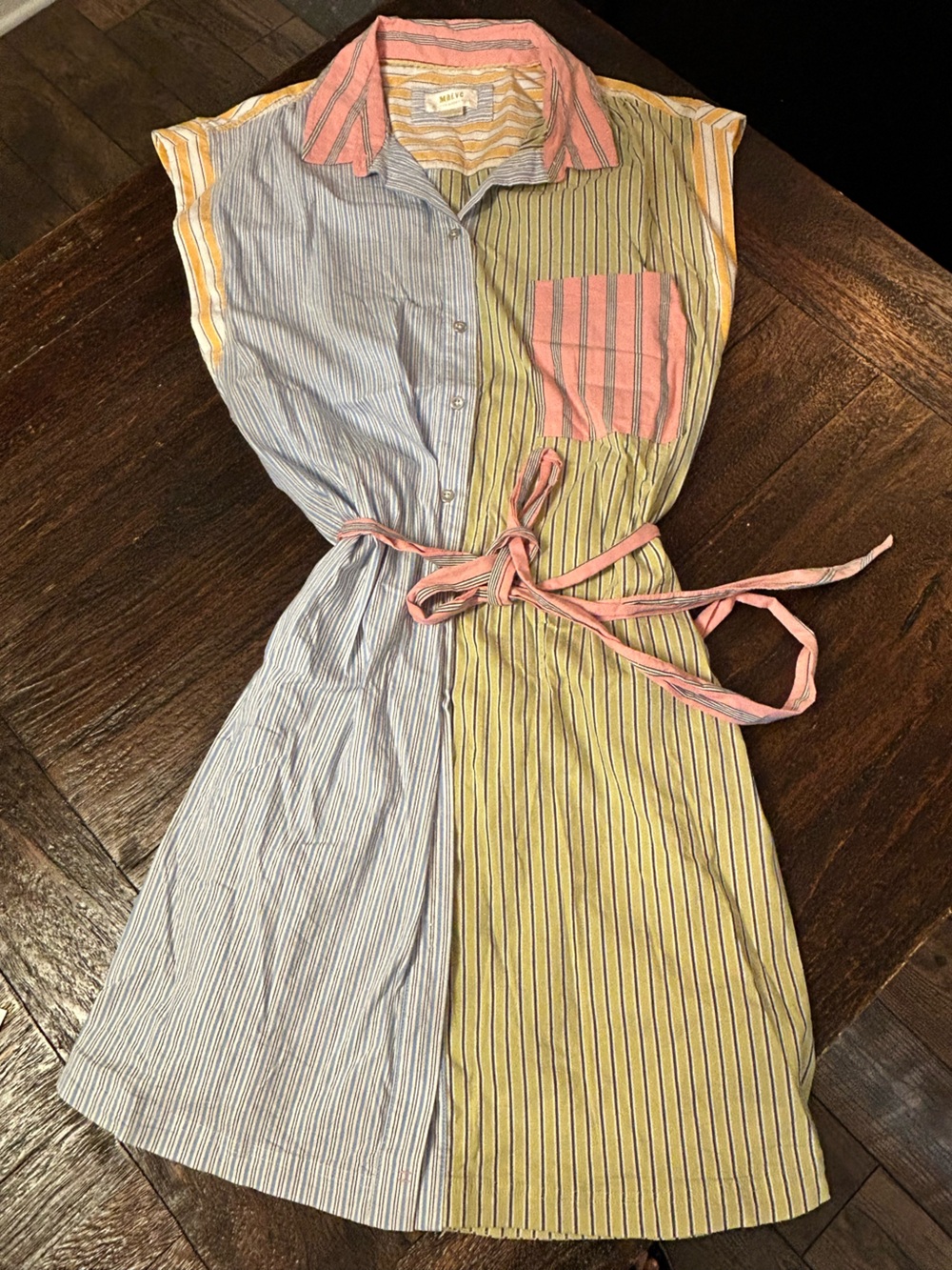 Maeve Anthropologie Toni Striped Tunic Shirt Dress Belted Pastel - Extra Large - Picture 5 of 8